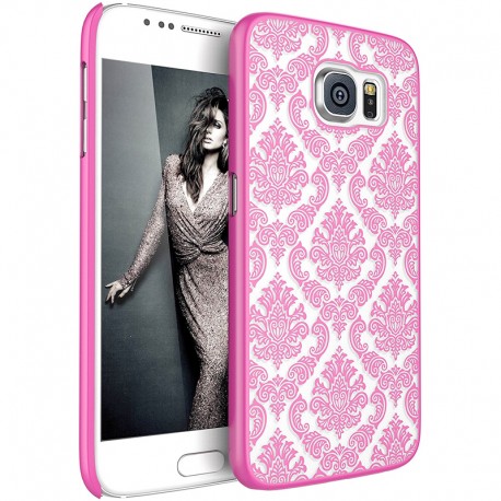 Coque DAMASK FLORA Samsung Galaxy S6 Rose