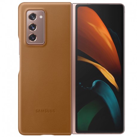 Coque cuir Samsung EF-VF916 Leather Samsung Galaxy Z Fold2 (5G) Marron
