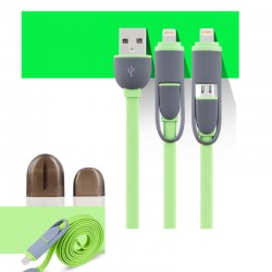 Câble USB 2-en-1 Lightning-microUSB