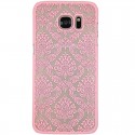 Coque rigide DAMASK FLORA Samsung Galaxy S7 Edge Rose clair