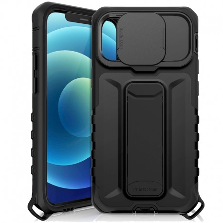 Coque antichoc ITSKINS SLIDELOCK STAND Apple iPhone 12 PRO MAX Noir
