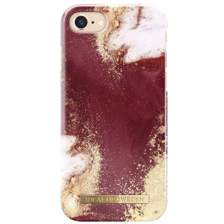 iDeal of Sweden – iPhone SE 2020/8/7/6S/6 Coque Golden Burgundy Marble