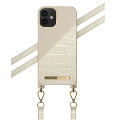 iDeal of Sweden - iPhone 12 Mini Coque Cream Beige Croco bandoulière