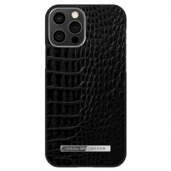 iDeal of Sweden - iPhone 12 / iPhone 12 PRO Coque Neo Noir Croco Silver