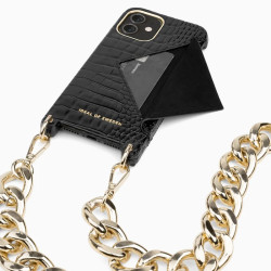 Coque bandoulière iDeal of Sweden Neo Noir Croco Apple iPhone 12/12 PRO