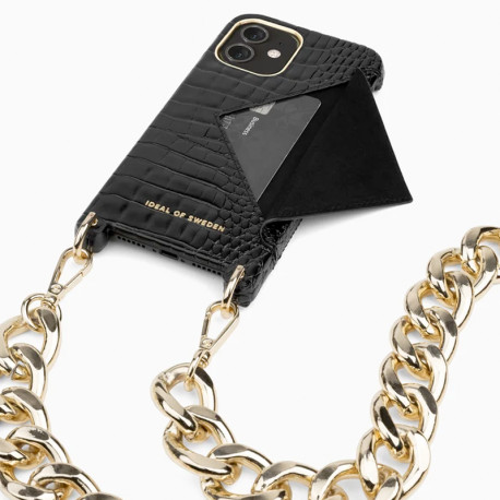 Coque bandoulière iDeal of Sweden Neo Noir Croco Apple iPhone 12/12 PRO