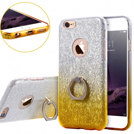 Coque ultra pailletée support bague Apple iPhone 6/6S Or