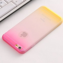 Coque silicone gel GRADIENT Apple iPhone 6/6S Plus Rose-Jaune