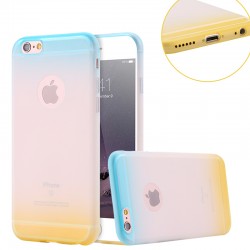 Coque silicone gel GRADIENT Apple iPhone 6/6S Plus Rose-Jaune