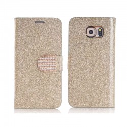 Etui folio Strass Diamant Samsung Galaxy S6 Rose