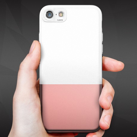 Coque rigide Floveme Contrast Color Apple iPhone 7 Blanc-Or Rose