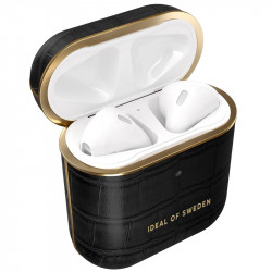 iDeal of Sweden - AirPods 1 / AirPods 2 Coque Jet Black Croco