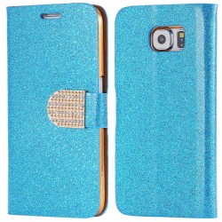 Etui folio Strass Diamant Samsung Galaxy S6 Rose