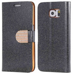 Etui folio Strass Diamant Samsung Galaxy S6 Rose