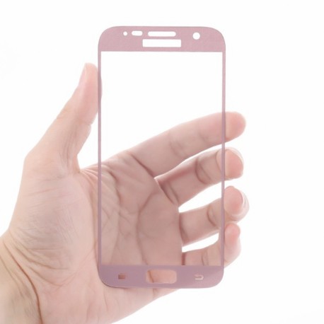 Protection écran verre trempé intégrale avec contour Samsung Galaxy S7 Or Rose