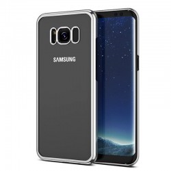 Coque rigide transparente contours metallisés Samsung Galaxy S8 Plus