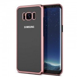 Coque rigide transparente contours metallisés Samsung Galaxy S8 Plus