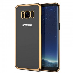 Coque rigide transparente contours metallisés Samsung Galaxy S8 Plus