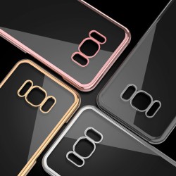 Coque rigide transparente contours metallisés Samsung Galaxy S8 Plus