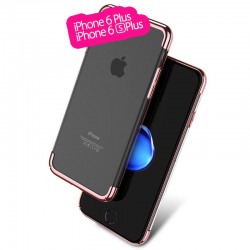 Coque rigide transparente contours métallisés Apple iPhone 6/6S Plus Argent