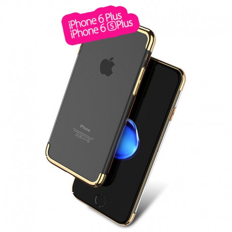 Coque rigide transparente contours métallisés Apple iPhone 6/6S Plus Or