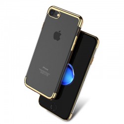 Coque rigide transparente contours métallisés Apple iPhone 7
