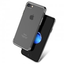 Coque rigide transparente contours métallisés Apple iPhone 7