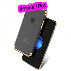 Coque rigide transparente contours métallisés Apple iPhone 7 Plus