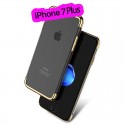 Coque rigide transparente contours métallisés Apple iPhone 7 Plus Or