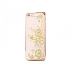 Coque silicone gel FLOWERS Apple iPhone 6/6S Plus Rose