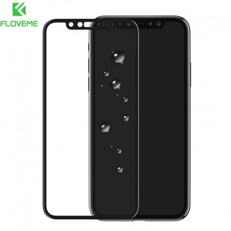 Protection écran verre trempé intégrale avec contour Apple iPhone X Noir