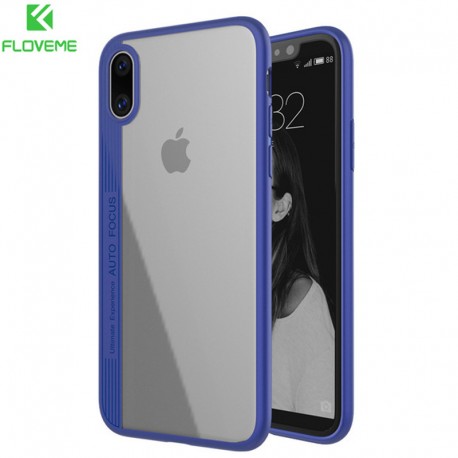 Coque rigide FLOVEME ultra-Clear contours Bumper antichoc Apple iPhone X Blue