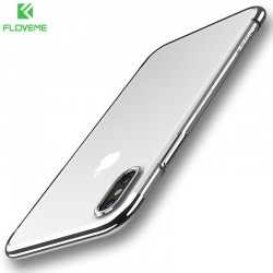Coque silicone gel FLOVEME 3D Plating contour métallisé Apple iPhone X Or Rose