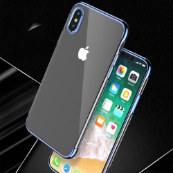 Coque silicone gel FLOVEME 3D Plating contour métallisé Apple iPhone X Or Rose