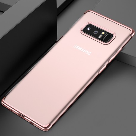 Coque silicone gel FLOVEME 3D Plating contours métallisé Samsung Galaxy Note 8 Or Rose