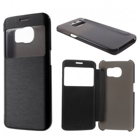 Etui folio Window View Samsung Galaxy S6 Edge Noir