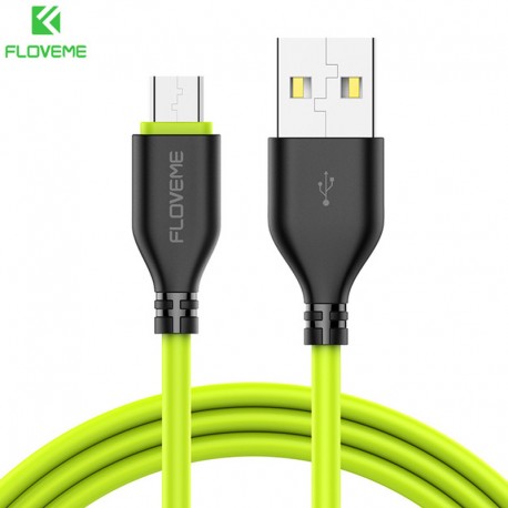 Câble USB 1m FLOVEME Reversible Lightning-MicroUSB Vert