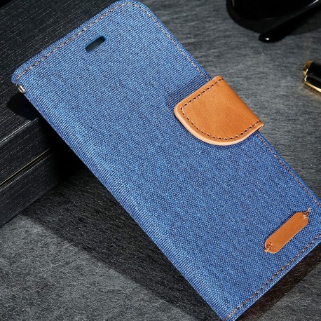 Etui folio CLOTH SKIN Apple iPhone 6/6S Plus Bleu