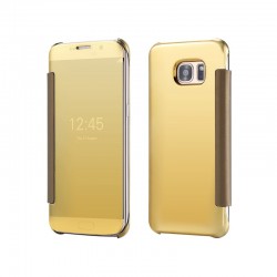 Etui folio Mirror Clear View Samsung Galaxy S6 Edge Bleu