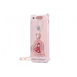 Coque silicone gel HEART STRASS Apple iPhone 6/6S Plus Bleu