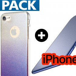 Pack Coque ultra pailletée + Coque Frosty Series Apple iPhone 7/8