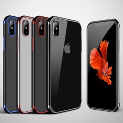 Coque silicone gel CAFELE 3D Plating contours métallisé Apple iPhone Xs