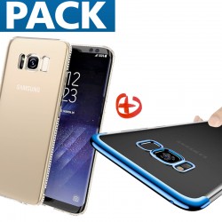 Pack Coque souple Floveme Crystal + Coque FLOVEME 3D Plating Samsung Galaxy S8