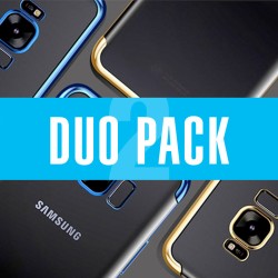 DUOPACK Coque silicone gel FLOVEME 3D Plating contours métallisé Samsung Galaxy S8 Plus