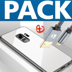 Pack Coque rigide CAFELE Vitros Series + Câble USB Type-C Denim Texture Samsung Galaxy S9