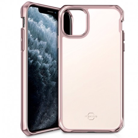 Coque rigide ITSKINS HYBRID GLASS Apple iPhone 11 PRO MAX Or Rose