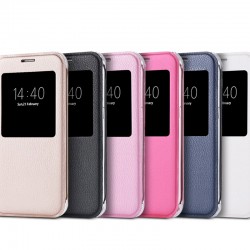 Etui folio View Lychee Skin Samsung Galaxy S7 Edge